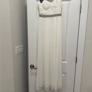 Aqua Cream Fabric with White Ribbon